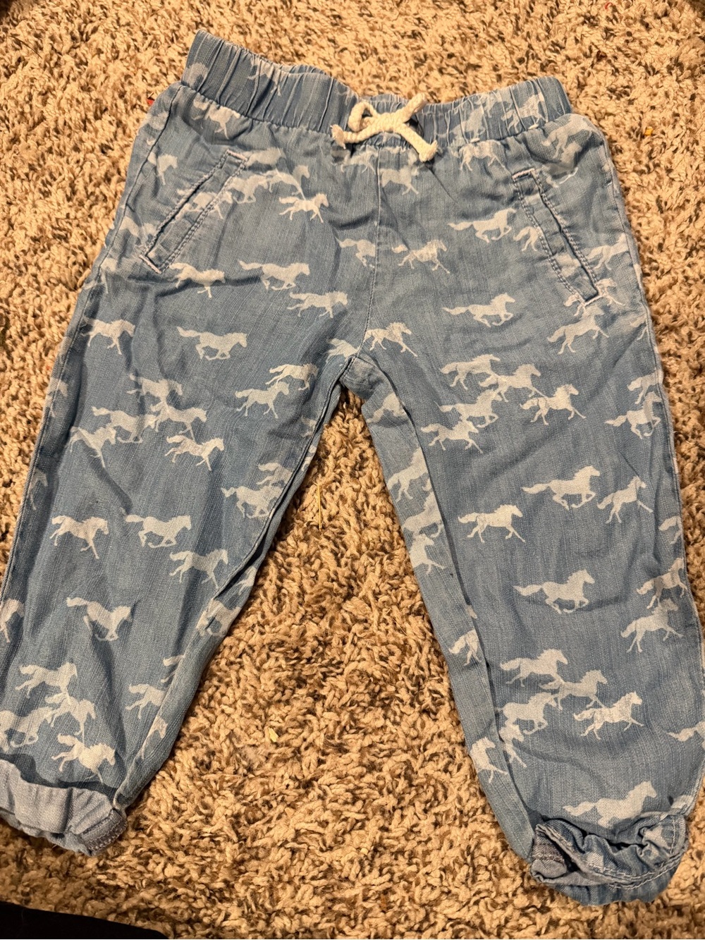 Gymboree Light Blue Horse-Print Jogger Pants